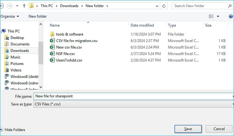 Click the  Destination & filename
